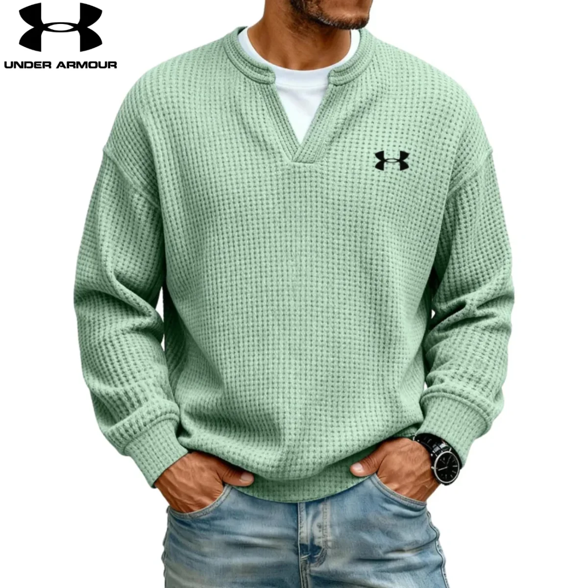 Strukturerad V-ringad Sweatshirt || UTFÖRSÄLJNING - Bild 7