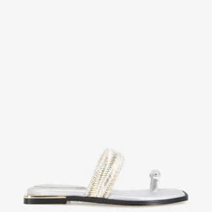 Andarna Metallic vävad tåningslätt sandal
