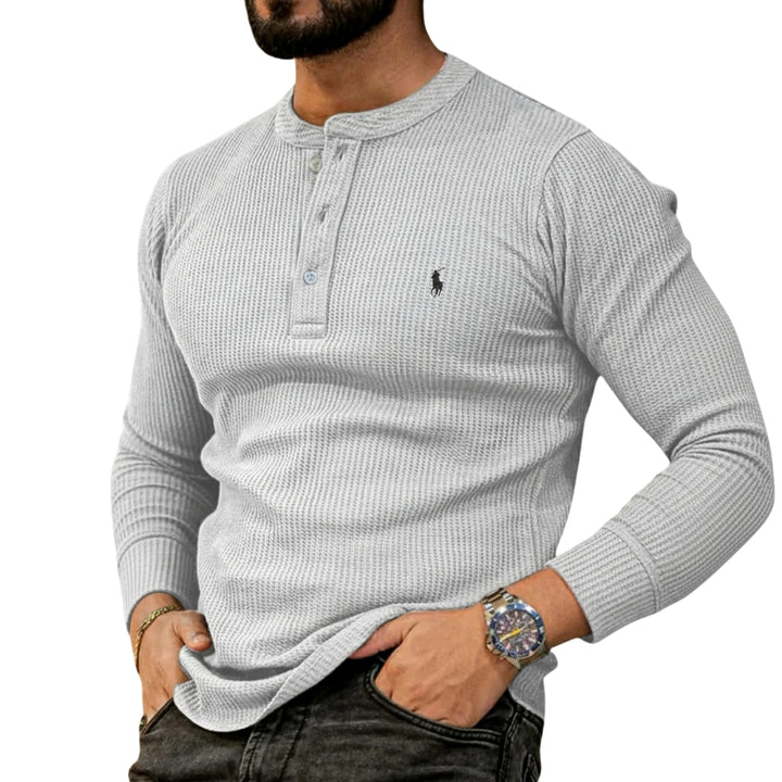 Casual Henley Långärmad Tröja - REA UTGÅENDE VAROR - Bild 3