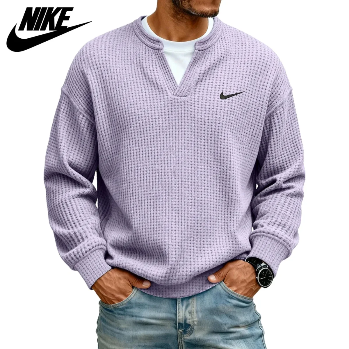 Strukturerad V-ringad Sweatshirt || UTFÖRSÄLJNING - Bild 8