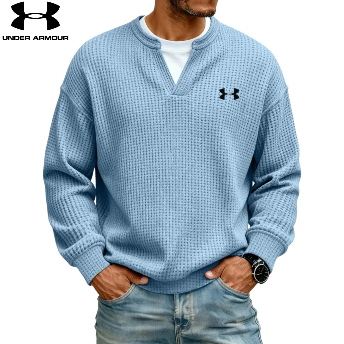 Strukturerad V-ringad Sweatshirt || UTFÖRSÄLJNING - Bild 2