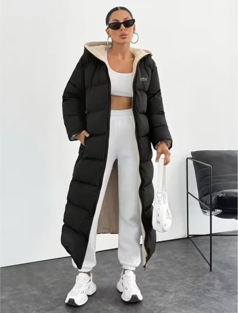 Lång Jacka med Huva, Sherpa Foder - UTPRODATERINGSPRIS - Bild 2