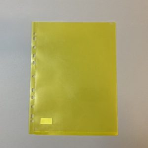 Plastficka gul A4 hålad 12-pack