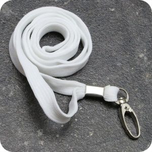 Lanyard med karbinhake vit 100-pack