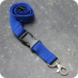 Lanyard med karbinhake och säkerhetslås blå 100-pack
