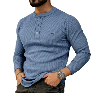 Casual Henley Långärmad Tröja - REA UTGÅENDE VAROR