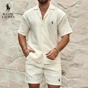 Sommarset med Texturerad Skjorta & Shorts || LAGERRRENSNINGSPRIS
