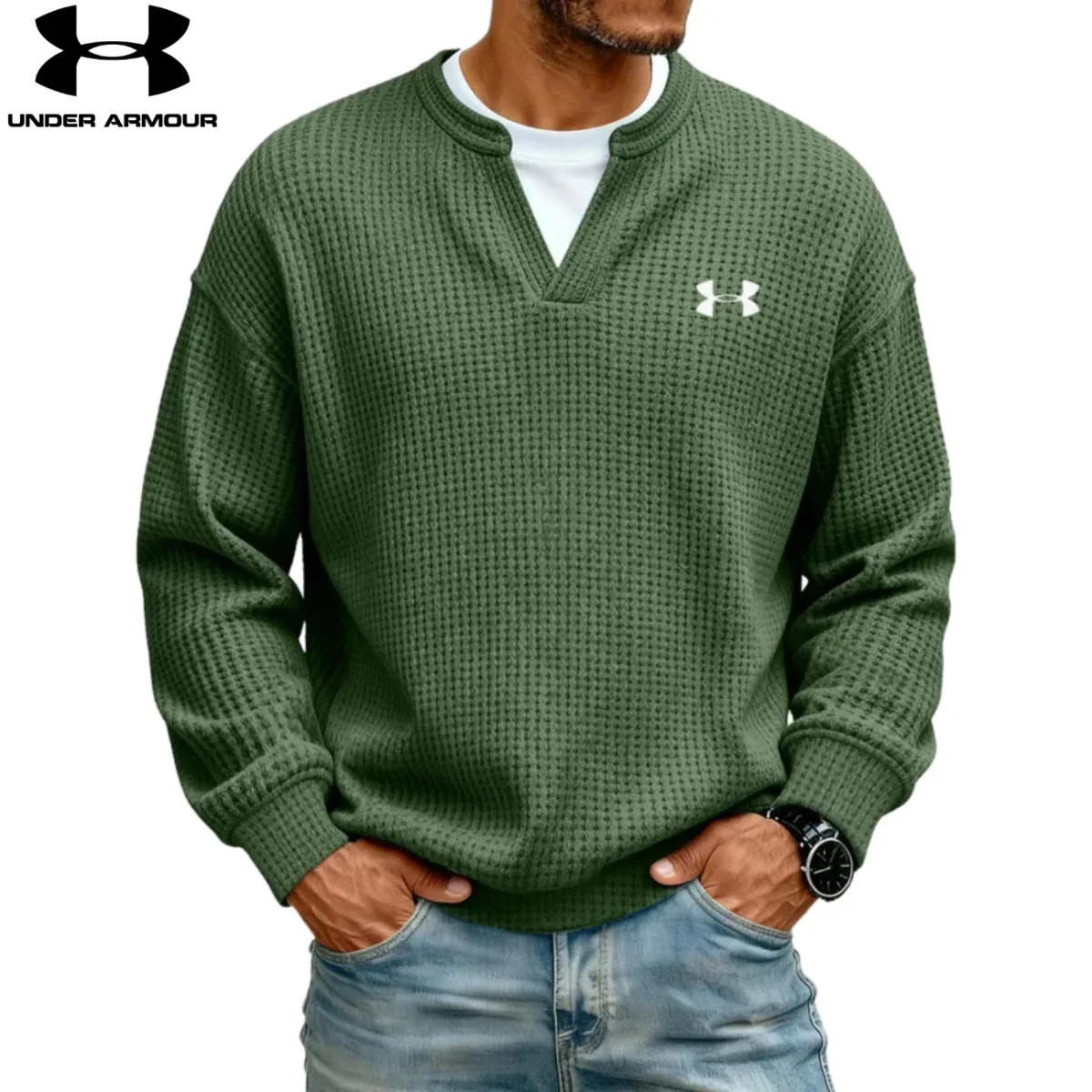 Strukturerad V-ringad Sweatshirt || UTFÖRSÄLJNING - Bild 6