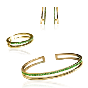 PLAIN CRYSTAL TWIN Set Grön