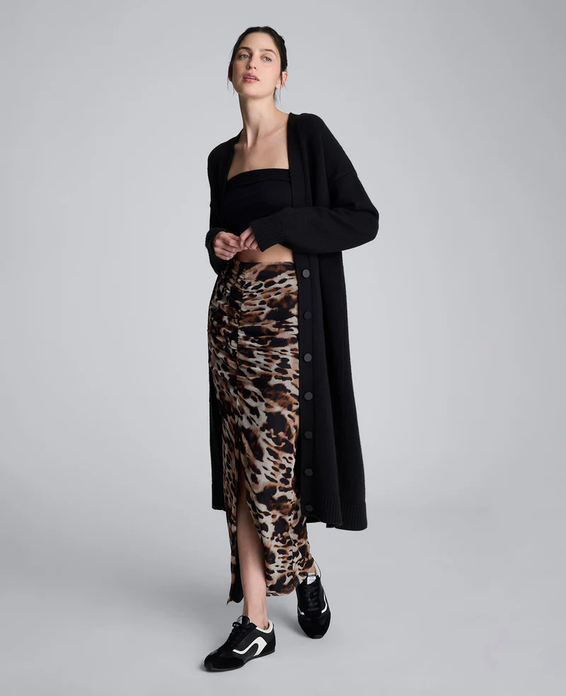 Lång knappad cardigan duster - Bild 5
